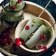 Green ice cream on a stick